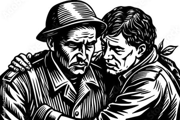 Fototapeta a soldier feel when they lose a comrade in battle.