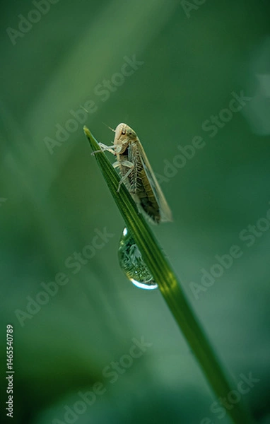 Obraz The green cicada Cicadella viridis, a Palearctic species of hemiptera.