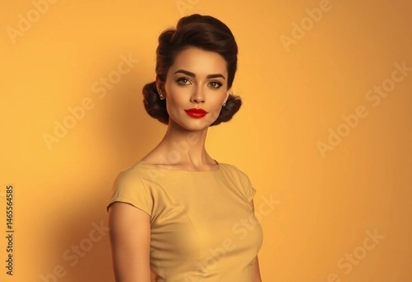 Obraz Retro female portrait with warm lighting and soft focus