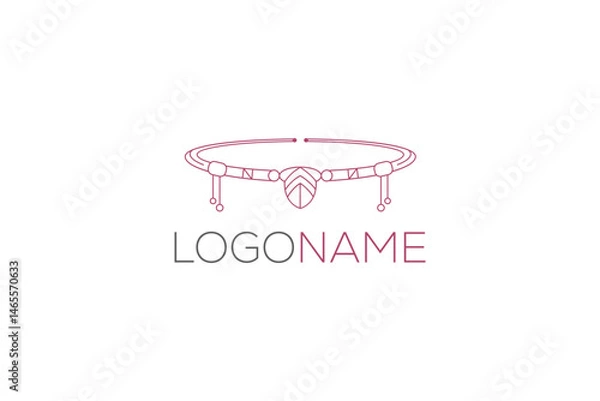 Fototapeta  Logo design of a monoline bracelet, featuring simple, continuous lines to create a sleek, minimalist jewelry design.