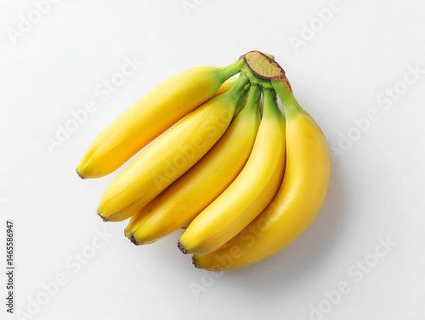 Obraz Organic bananas bunch on clean white background, top view