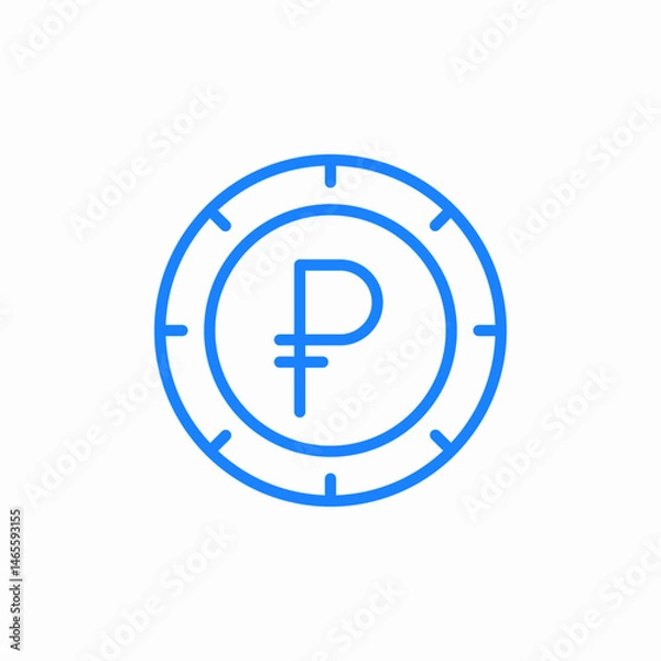 Obraz ruble coin icon sign vector