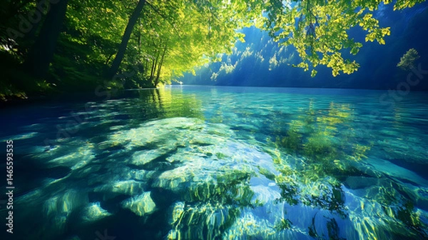 Obraz Serenity in Transparency: An Oasis of Reflective Waters