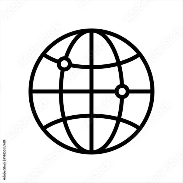 Fototapeta Vector Global AI Network  Worldwide Artificial Intelligence Connectivity Icon