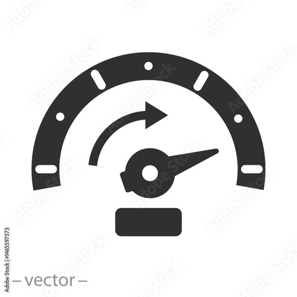 Fototapeta fast odometer, accelerate icon, chronometer, guage time, flat vector illustration