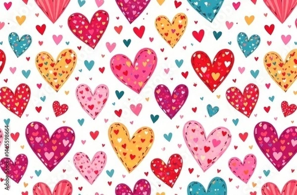 Fototapeta Valentine day doodle hearts