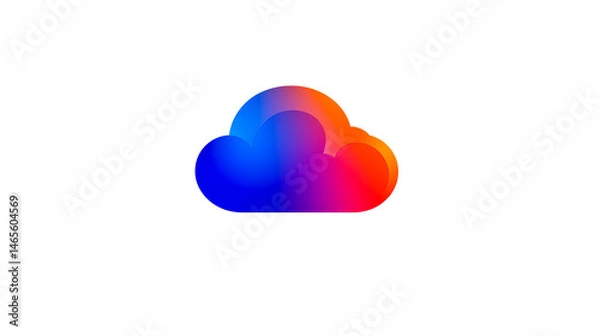Obraz Gradient cloud, meteorology icon, weather forecast symbol, cut out transparent