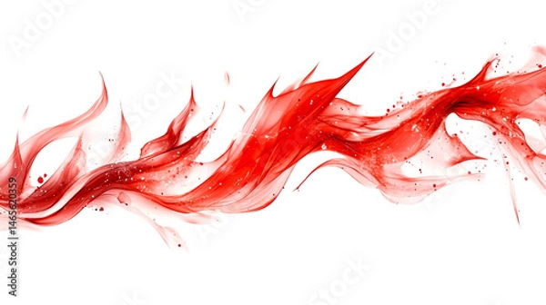 Obraz Crimson Ink Swirl with Splatter, Cut Out Transparent