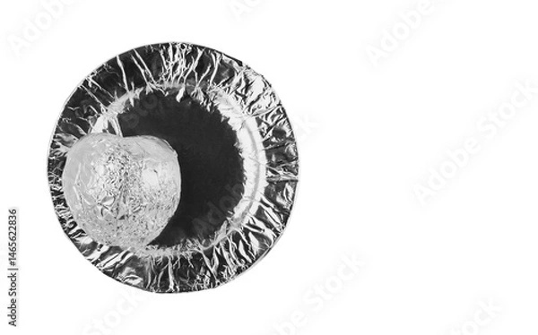 Fototapeta Image of an apple wrapped in foil