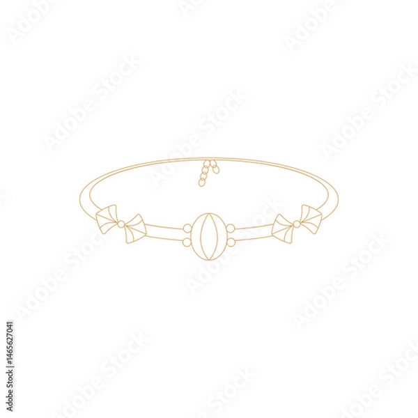 Fototapeta Logo design of a monoline bracelet, symbolizing elegance, simplicity, and sophistication, often featuring clean lines and minimalist design.

