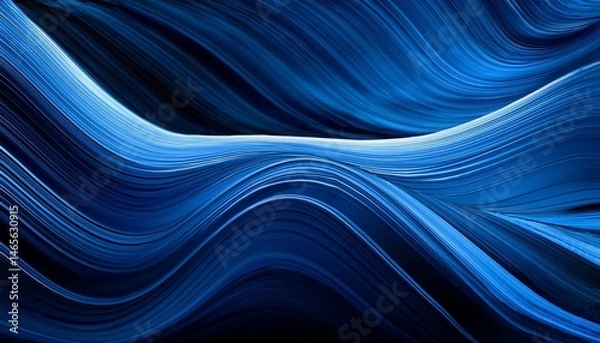 Obraz dark deep blue wave abstract background