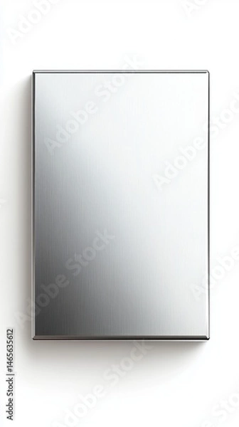 Obraz Minimalist sleek rectangular mirror with thin frame on plain white background ideal for modern bathroom decor and contemporary interior design