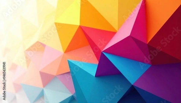 Fototapeta Geometric abstract shapes, vibrant color blocks, continuous print, pattern, lines