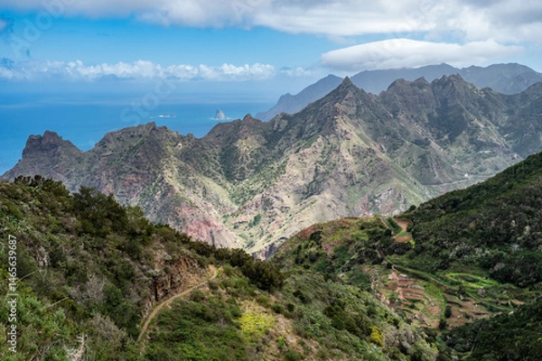 Fototapeta Anaga mountains aerial view, Tenerife.