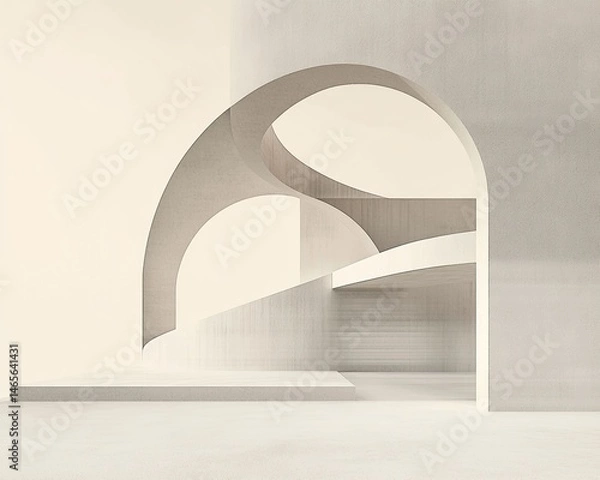 Fototapeta Minimalist architectural interior design (2)