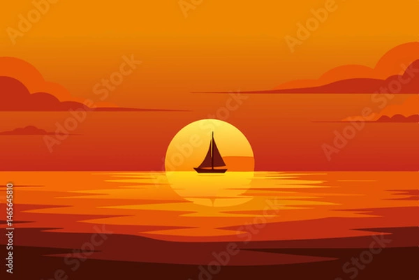 Obraz sailboat at sunset