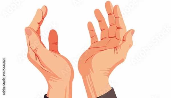 Fototapeta Elderly hands expressing vulnerability in gentle pose, human connection