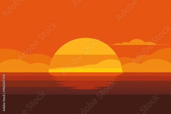 Fototapeta sunset over the sea 