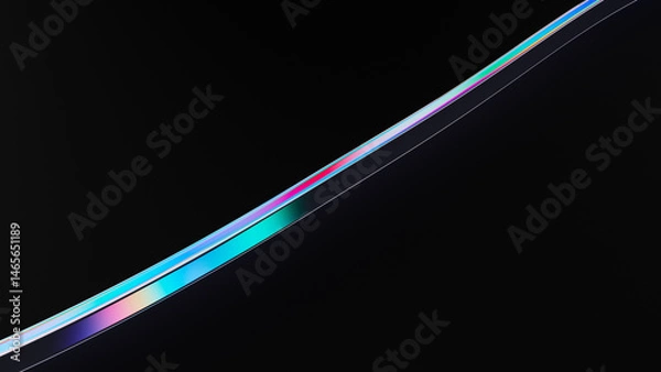 Fototapeta The background is an abstract black with futuristic fashion neon wavy lines. 3d rendering illustration not AI