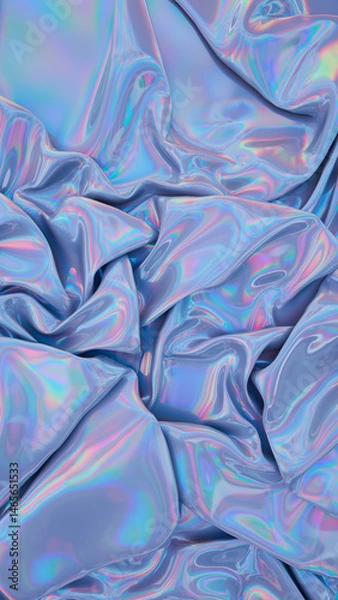 Fototapeta Abstract digital fabric. Sci-fi background. Holographic foil. 3d rendering illustration not AI
