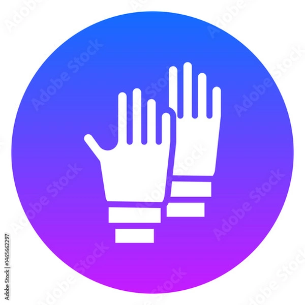 Obraz Bold Glyph Rubber Gloves Gradient Circle Icon