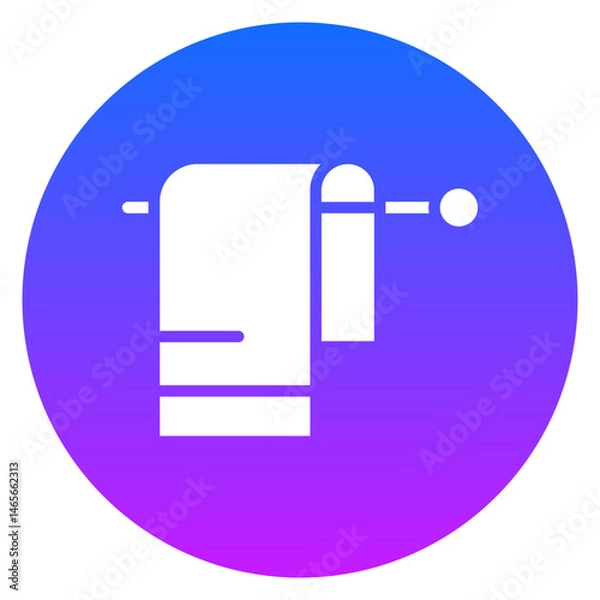 Obraz Bold Glyph Bath Towel Gradient Circle Icon