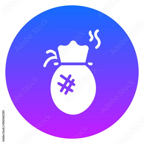 Obraz Bold Glyph Garbage Bag Gradient Circle Icon