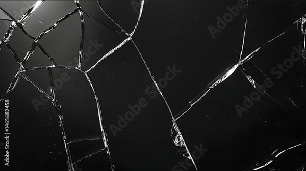 Obraz An image depicting a glass plate filling the frame with a completely black background The glass plate should be lightly scratched to allow details of the backgroun