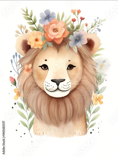 Obraz a77bea3ab Happy little lion white background ultrafine details illustrations