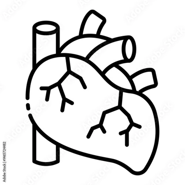 Obraz human heart icon showing cardiovascular organ