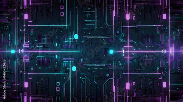 Fototapeta Modern Futuristic Seamless Pattern for Digital Use