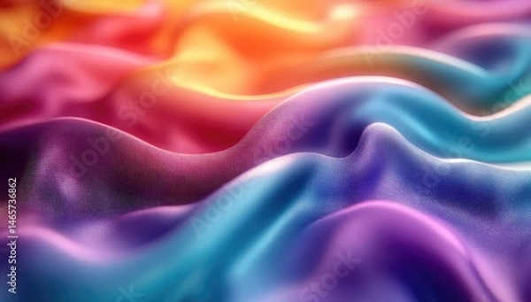 Obraz Colorful Fabric Waves Abstract Background.