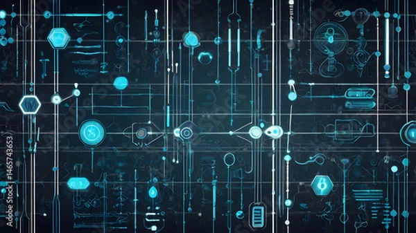 Fototapeta Abstract Scientific and Medical Interface Design