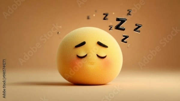 Fototapeta Sleeping Emoji with Zzzs A Restful and Peaceful Expression for Relaxation Themes