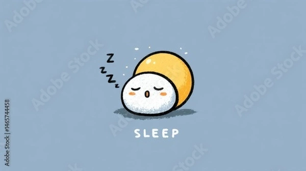 Fototapeta Sleepy Sushi Roll with Zzzs A Cute and Cozy Nap Illustration for Relaxation Themes