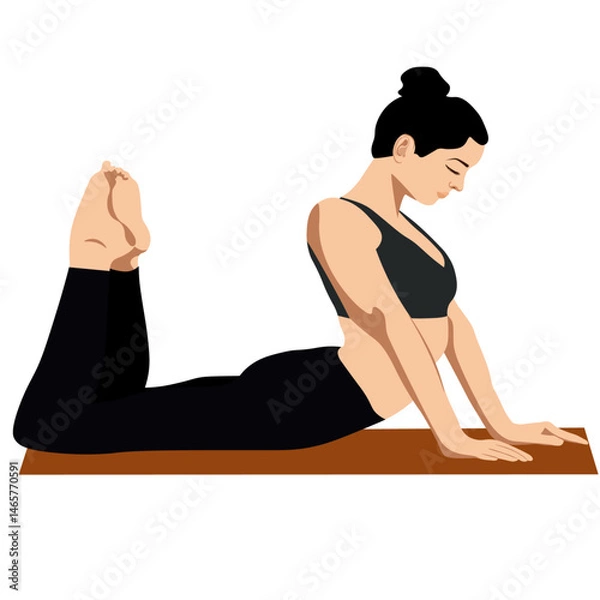 Fototapeta girl doing gymnastic exercises on the mat