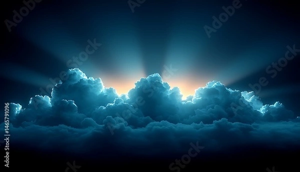 Fototapeta Light breaks through dark clouds