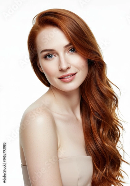 Fototapeta Beautiful woman posing isolated on a white