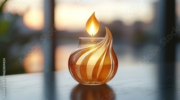 Fototapeta Serene Sunset Candlelight: A Moment of Peace