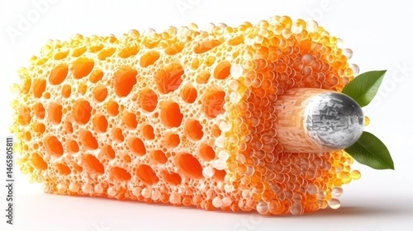 Fototapeta Abstract Orange Cellular Structure with Pencil