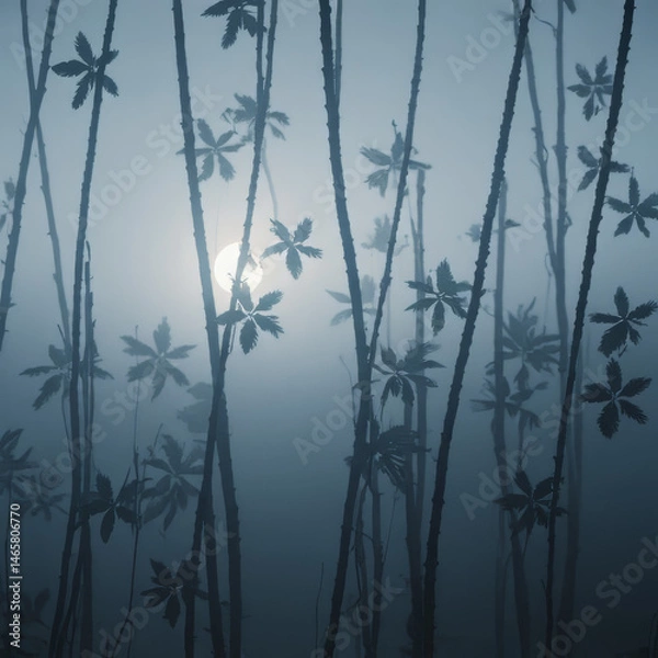 Fototapeta misty morning in the forest