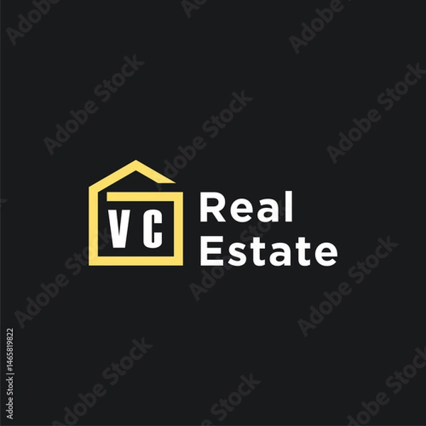 Obraz VC initials minimalist creative real estate logo vector