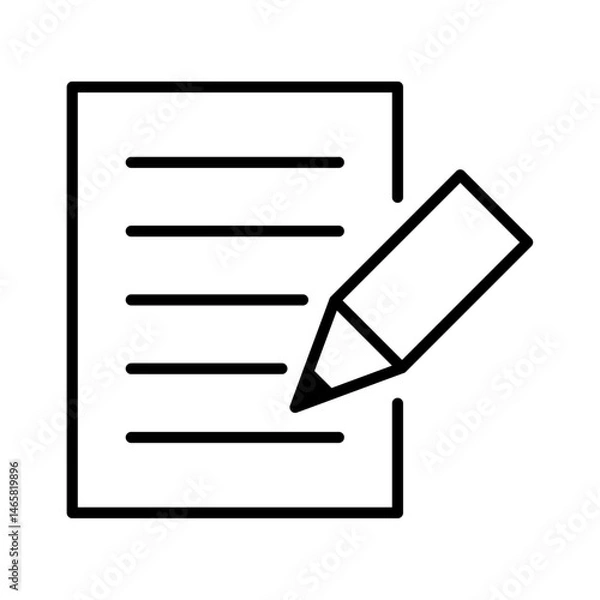 Obraz 契約書にサインをする線画アイコン