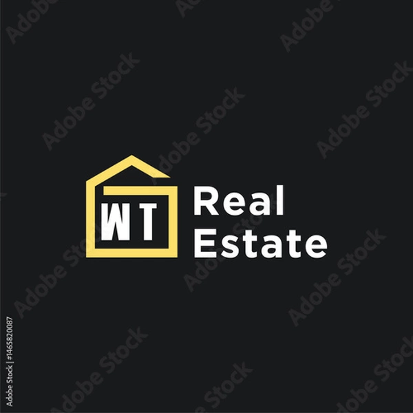 Obraz WT initials minimalist creative real estate logo vector