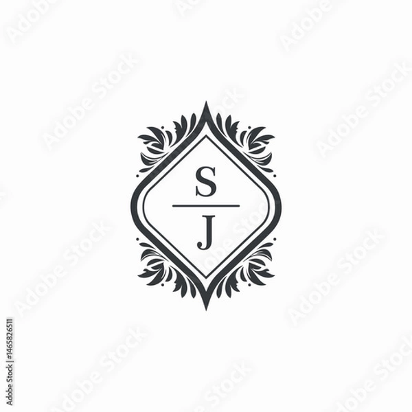 Obraz SJ Initials Wedding Logo Vector Art  Icons  and Graphics