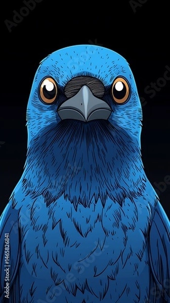 Obraz Intense gaze of a vibrant blue bird