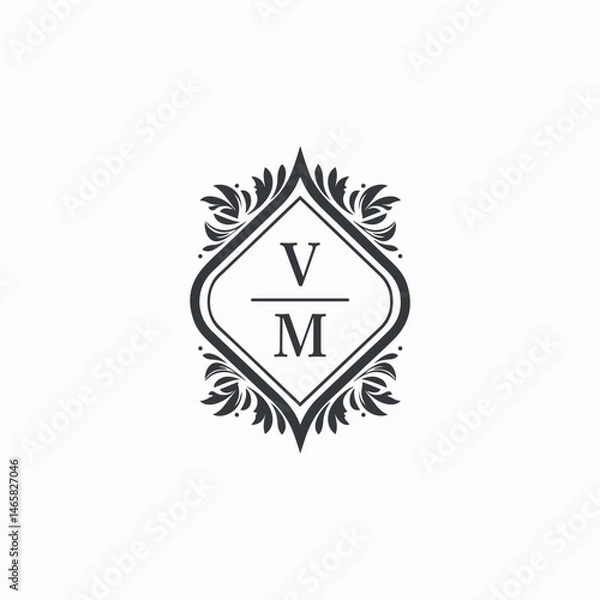 Obraz VM Initials Wedding Logo Vector Art  Icons  and Graphics