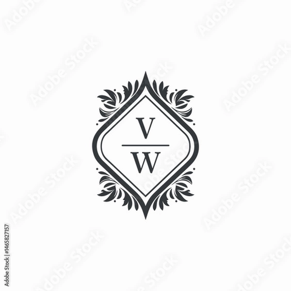Obraz VW Initials Wedding Logo Vector Art  Icons  and Graphics