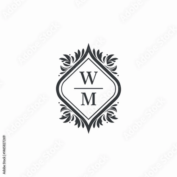 Obraz WM Initials Wedding Logo Vector Art  Icons  and Graphics