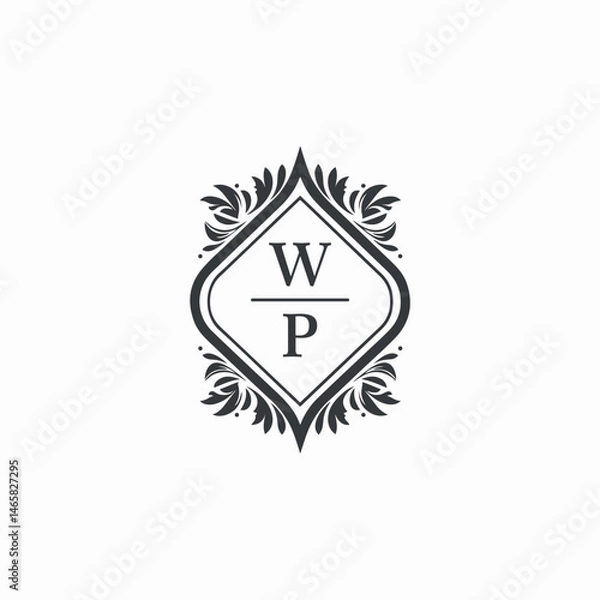 Obraz WP Initials Wedding Logo Vector Art  Icons  and Graphics